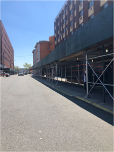 SIDE WALK SHED AND SCAFFOLDING